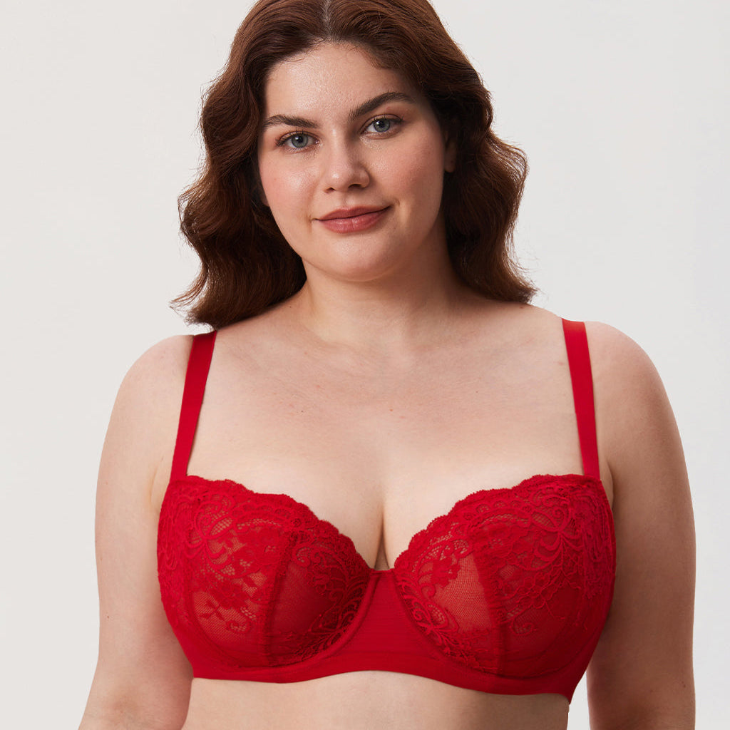 חזיית תחרה ממליאנו בגימור עצם בתמיכה נשית אסטית ללוק יומיומי כבוש