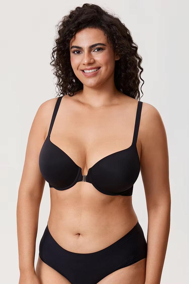 חזייה חלקה ואלגנטית בסגירה קידמית ובריפוד קל לנשיות מעצימה