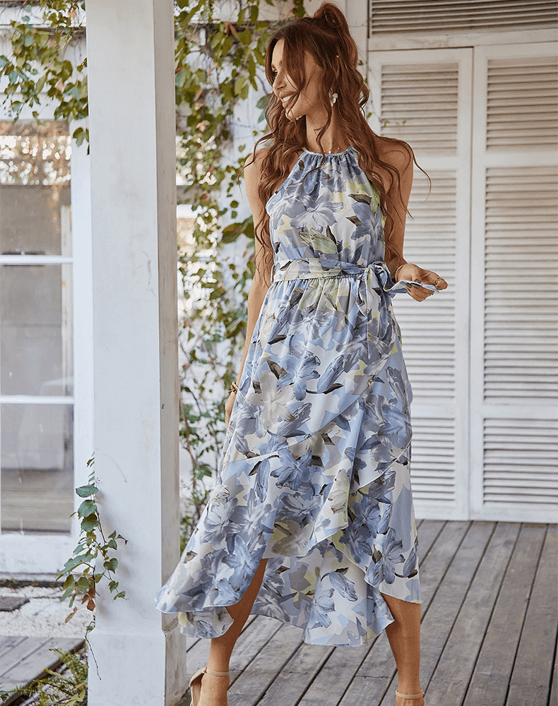 שמלת שסע נשית בגימור פרחים מ-ש-ג-ע להופעה נשית מדוייקת וללוק שקולע למטרה - לה איסלה