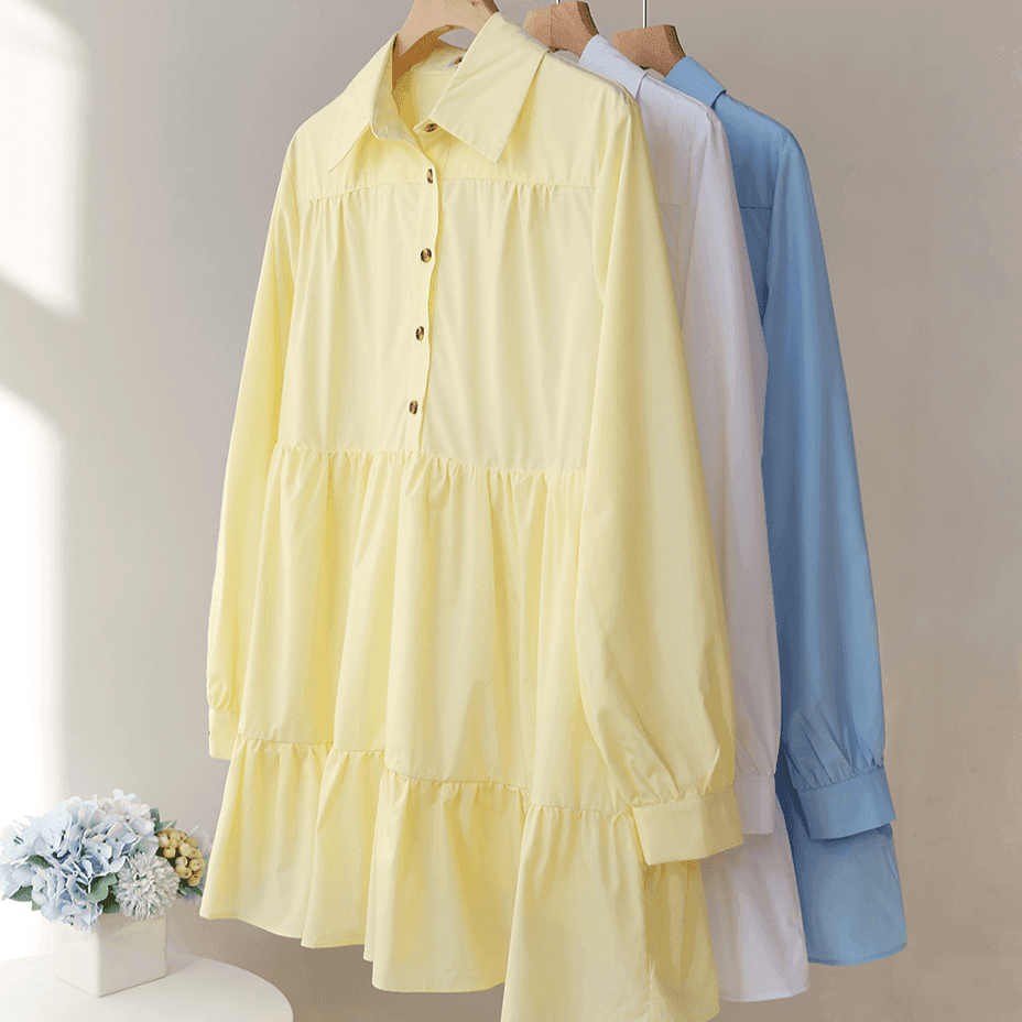 שמלת אוברסייז מכופתרת בגיזרה נשית מהממת ללוק חגיגי מנצח - לה איסלה