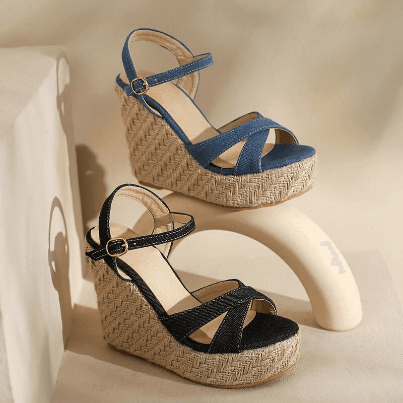 סנדל פלטפורמה מג'ינס איכותי של מעצב מברצלונה בגימור אופנתי חתיכי ללוק מקסים - לה איסלה