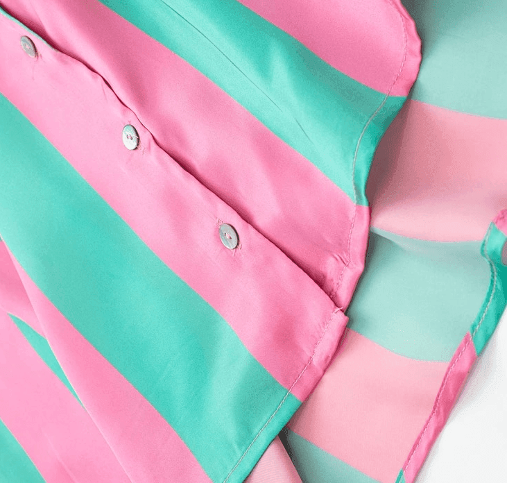 חולצת סטאן מהממת בגימור פסים בצבעי פסטל משגעים להופעה נשית כובשת - לה איסלה