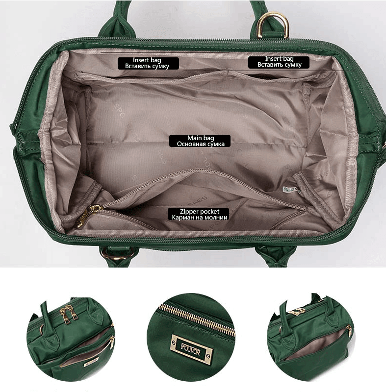 תיק יוקרתי בגימור מבריק ועמיד במים בחלוקה מרובה ונבונה של תאים ללוק יפייפה - לה איסלה