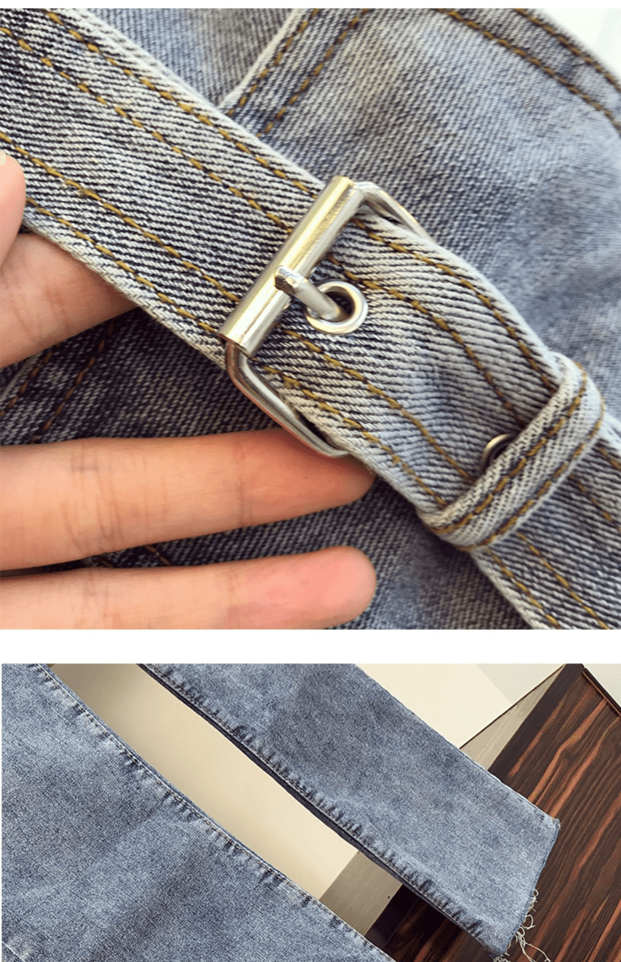 סט חגיגי של ג'ינס פדלפון בגיזרה מרהיבה עם חולצת מנג'ט בשילוב ג'ינס מעל ללוק היסטרי - לה איסלה 