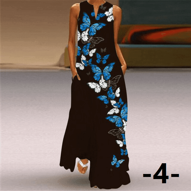 שמלת מקסי להעצמה נשית בהדפסים חזקים להופעה של מישהי שבטוחה בעצמה - לה איסלה