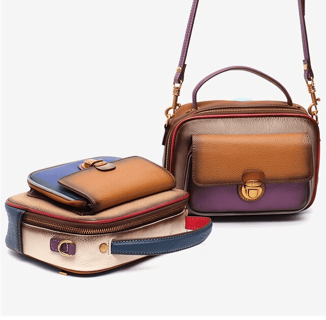 תיק צד לנשים בגיזרה צבעונית מעור מקורי ללוק נשי סוחף ולהופעה מושקעת - לה איסלה