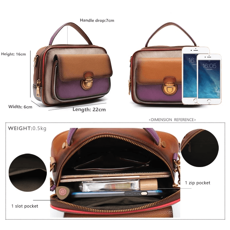 תיק צד לנשים בגיזרה צבעונית מעור מקורי ללוק נשי סוחף ולהופעה מושקעת - לה איסלה