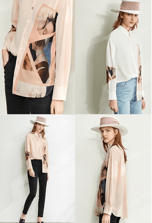 מכופתרת לבנה בהדפס ציורי יווני של מעצב איטלקי ללוק של אישה יוקרתית עדכנית - לה איסלה