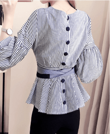 סט מושלם וחגיגי של חולצה אלגנטית תפוחה עם מכנס טייץ אלסטי עם שסע ללוק יפייפה - לה איסלה