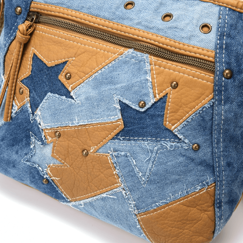 תיק קל מג'ינס מקורי בדוגמא של כוכב אופנתי להופעה נינוחה ליום יום - לה איסלה 
