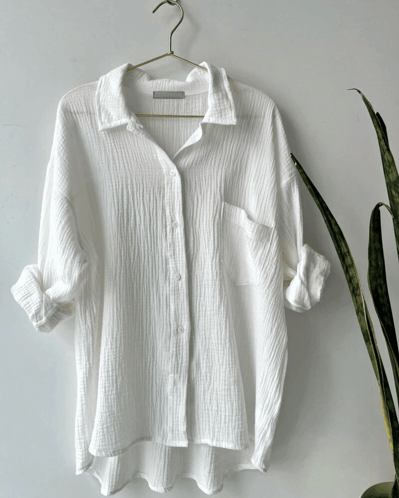 סט מקסים מפשתן של מכנס קצר ומכופתרת לוס ללוק קליל ולהופעה קייצית מרשימה - לה איסלה