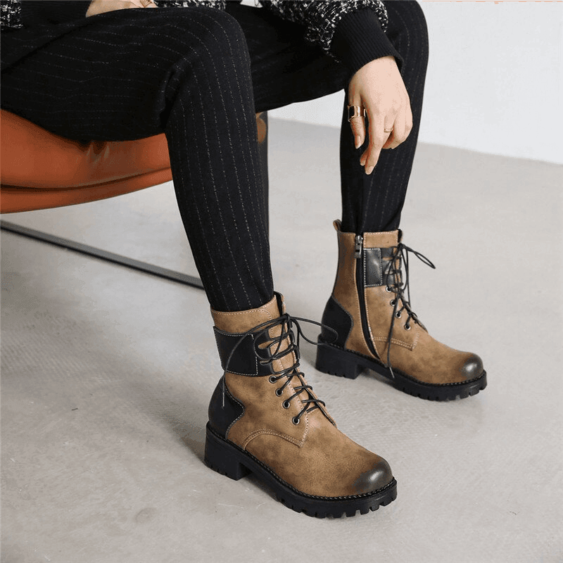 מגפי עור בסטייל דר' מרטין ללוק נשי חזק ולהופעה מושכת - לה איסלה