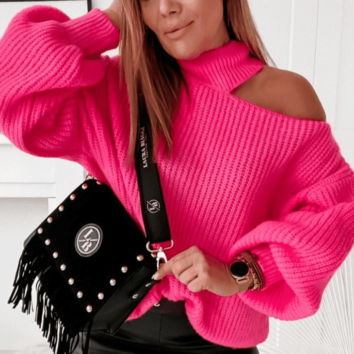 סריג כתף חשופה מבד סריג קליל להופעה נשית מעלפת וללוק לא מתאמץ - לה איסלה