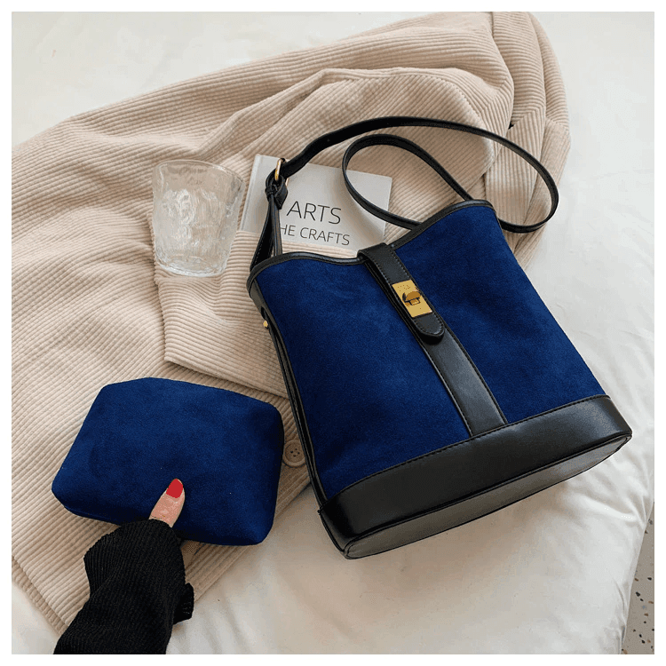 תיק זמש מפורטוגל בשילוב תיק איפור אישי יוקרתי להופעה מרשימה ומכובדת - לה איסלה