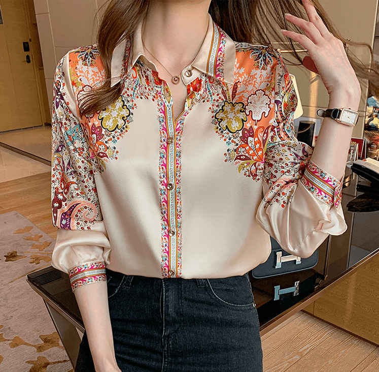 חולצת סטאן אתנית מהפנטת בגימור נשי מושך להופעה נשית רומנטית - לה איסלה