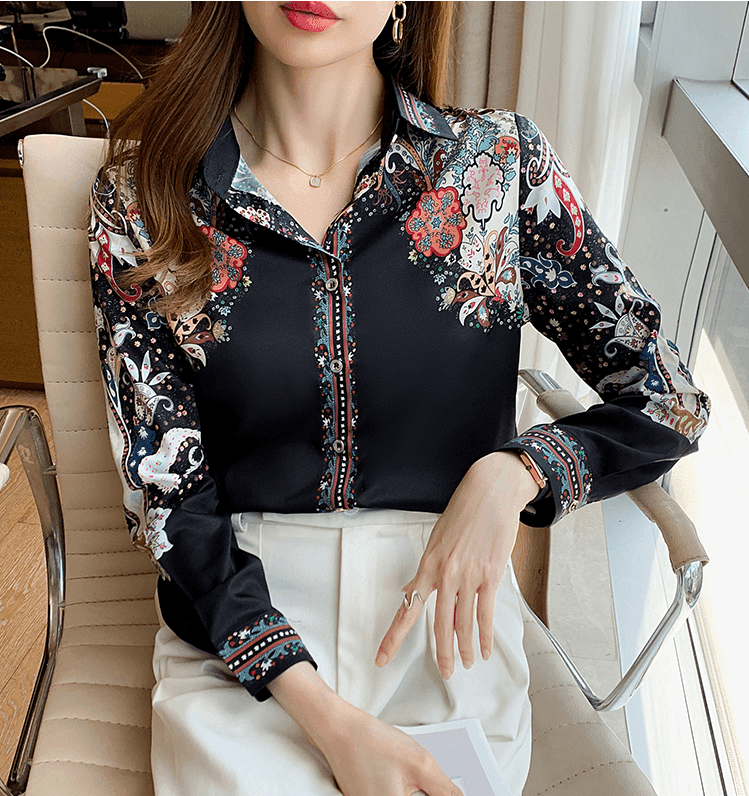 חולצת סטאן אתנית מהפנטת בגימור נשי מושך להופעה נשית רומנטית - לה איסלה