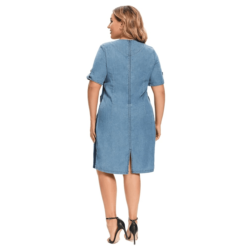 שמלת מעצב קלילה בסגנון דמוי ג'ינס לנוכחות מרשימה ובולטת - לה איסלה