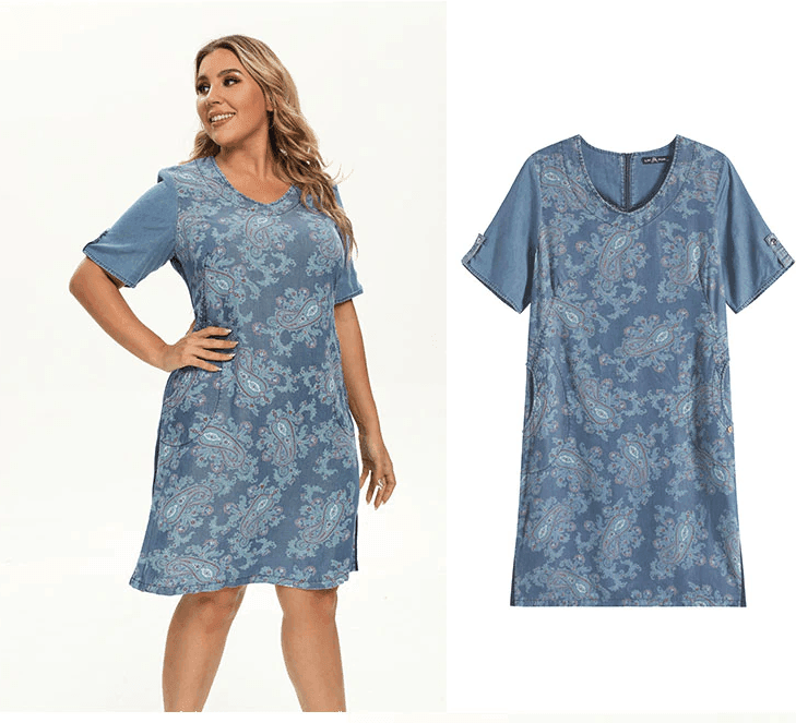 שמלת מעצב קלילה בסגנון דמוי ג'ינס לנוכחות מרשימה ובולטת - לה איסלה