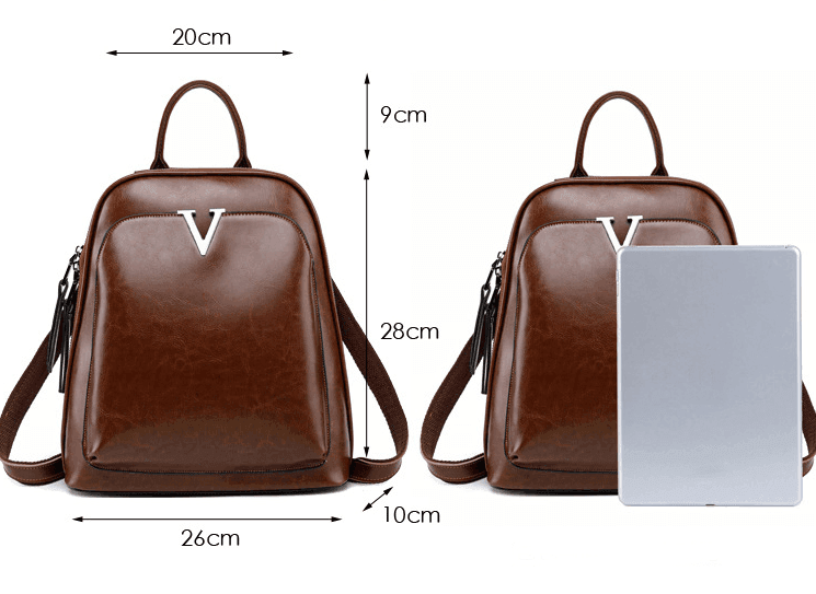 תיק גב מעור איטלקי בגיזרה מכילה ועם הרבה תאים פרקטים ללוק אופנתי כובש - לה איסלה