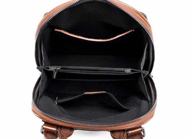 תיק גב מעור איטלקי בגיזרה מכילה ועם הרבה תאים פרקטים ללוק אופנתי כובש - לה איסלה