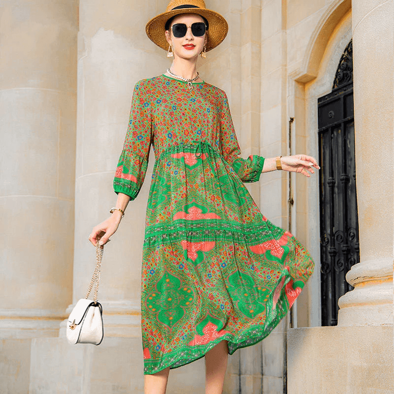 שמלה ירוקה בניחוח איטלקי יוקרתי להופעה נשית נועזת וללוק שתרגישי בו חתיכית - לה איסלה