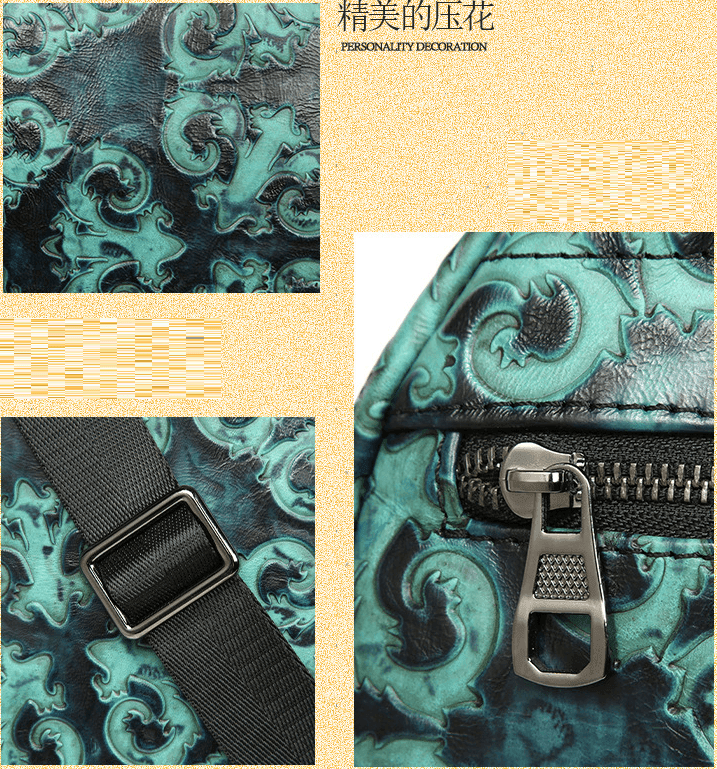 תיק גב אתני מעור שמתאים לאייפד בגיזרה נשית יוקרתית עם תאים חכמים ללוק מ-ש-ג-ע - לה איסלה