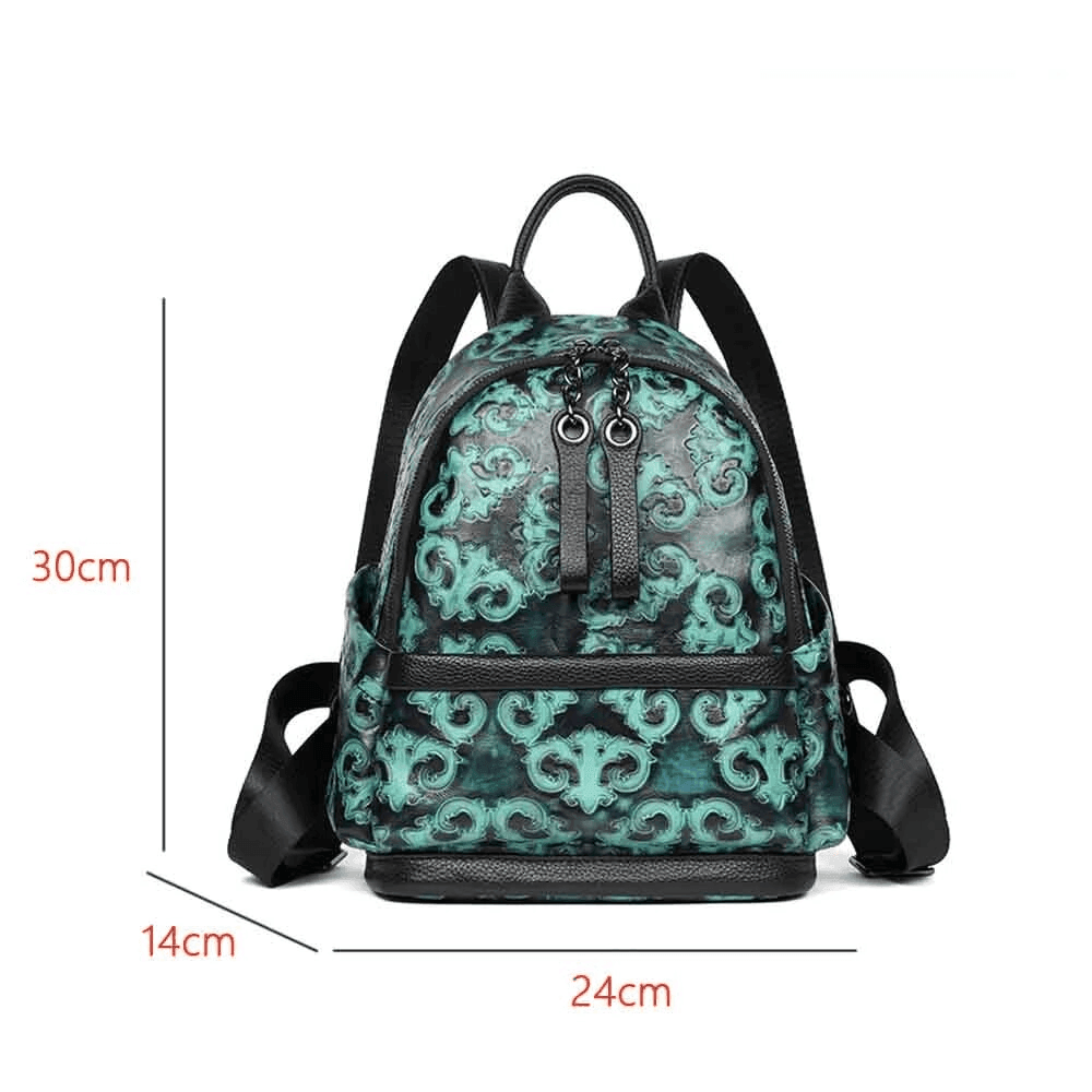 תיק גב אתני מעור שמתאים לאייפד בגיזרה נשית יוקרתית עם תאים חכמים ללוק מ-ש-ג-ע - לה איסלה