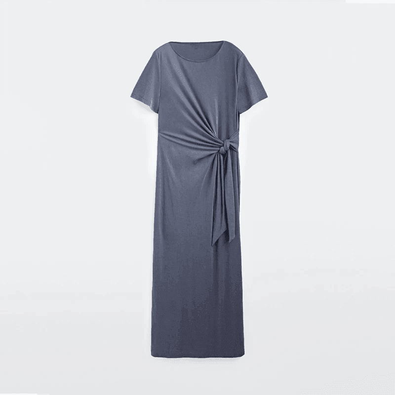 שמלת בייסיק עם שסע נשי בשילוב קשירה מיוחדת להופעה מרהיבה לקיץ - לה איסלה