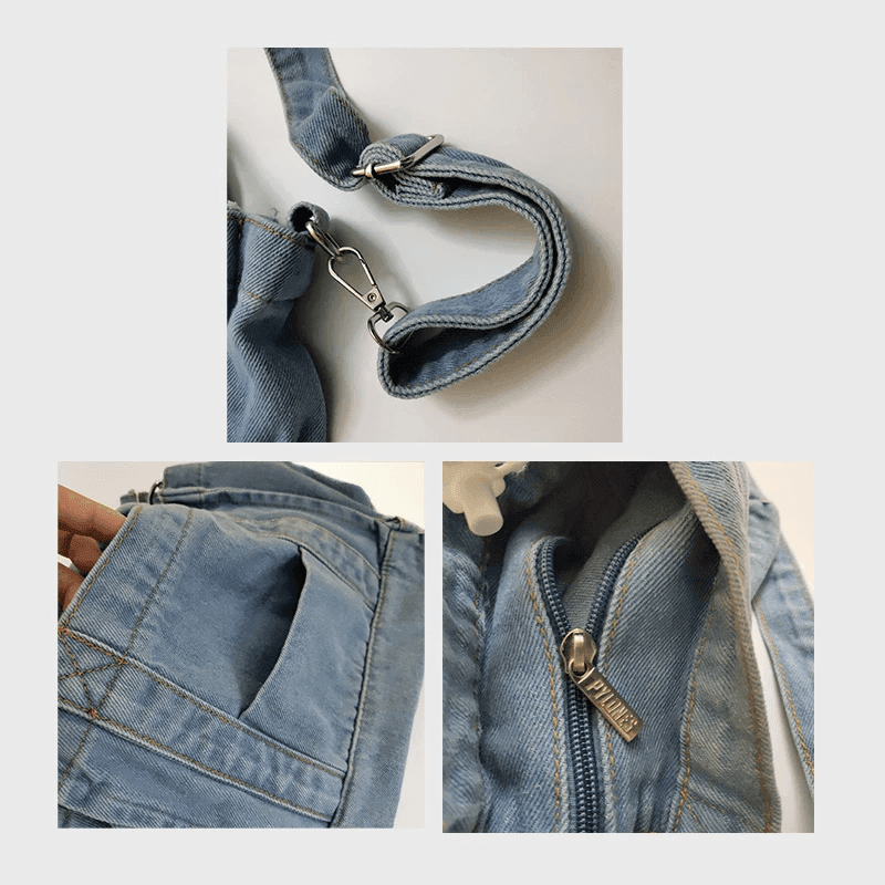 תיק אישי קטן מג'ינס לנשיאה של חפצים אישיים וללוק נשי טרדני מלא בסטייל - לה איסלה