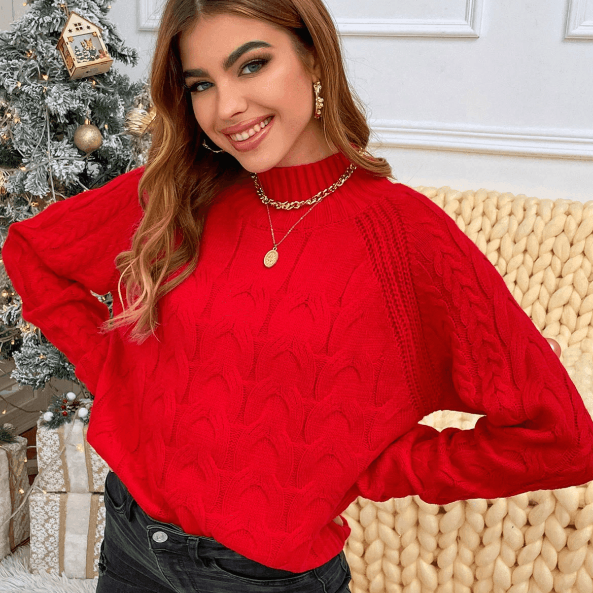 סריג מחמם בסגנון חצי גולף ללוק של אישה נועצת ואמיצה וללוק מושך תשומת לב - לה איסלה