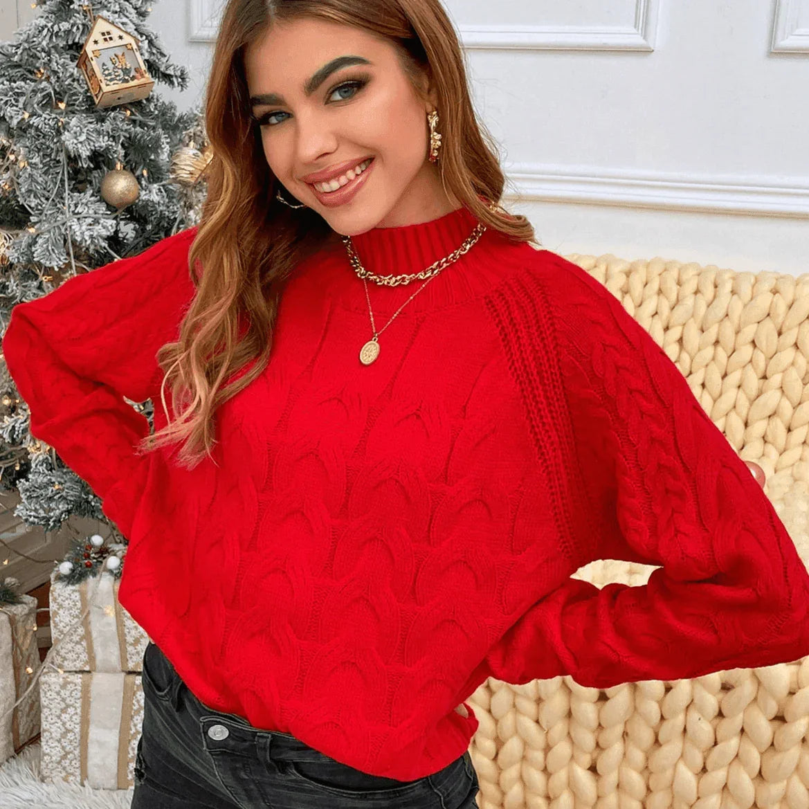 סריג מחמם בסגנון חצי גולף ללוק של אישה נועצת ואמיצה וללוק מושך תשומת לב - לה איסלה