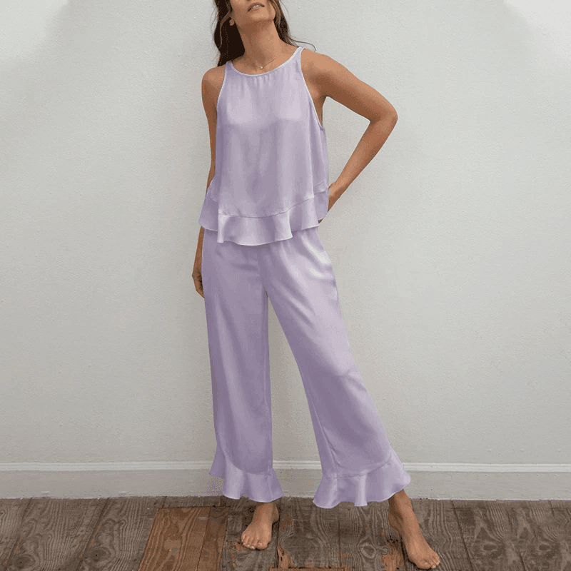 סט קייצי מסטאן של גופייה נשית אוברסייז ומכנס לוס נושם להופעה נשית מקסימה - לה איסלה