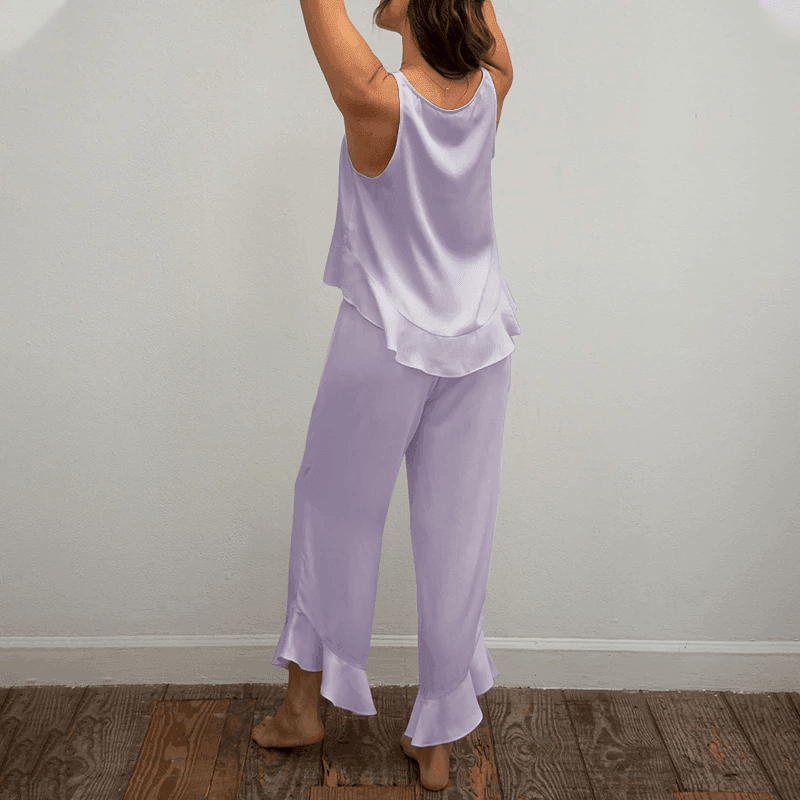 סט קייצי מסטאן של גופייה נשית אוברסייז ומכנס לוס נושם להופעה נשית מקסימה - לה איסלה