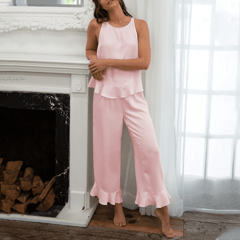 סט קייצי מסטאן של גופייה נשית אוברסייז ומכנס לוס נושם להופעה נשית מקסימה - לה איסלה