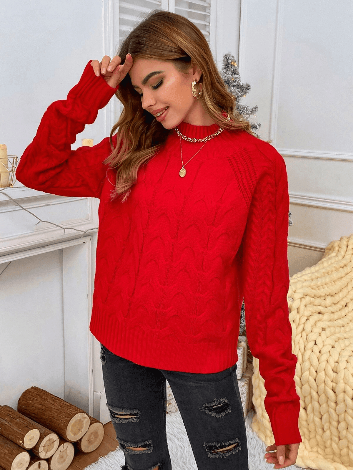 סריג מחמם בסגנון חצי גולף ללוק של אישה נועצת ואמיצה וללוק מושך תשומת לב - לה איסלה