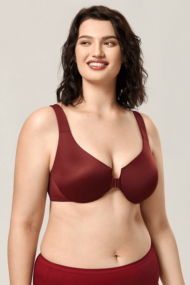 חזיית עוטפת בתמיכה אורטופדית טובה לגב בסגירה קידמית קלאסית - לה איסלה