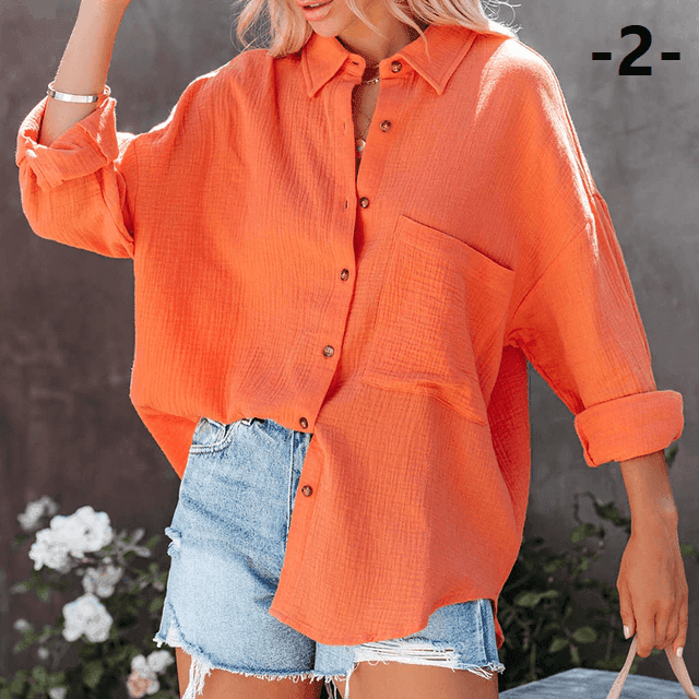 חולצת פשתן בגיזרת אוברסייז נושמת להופעה מושלמת וללוק אופנתי מרהיב - לה איסלה