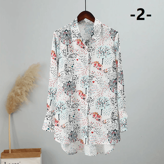 חולצת סטאן מרהיבה ממילאנו בהדפסים צבעוניים ואופנתיים ללוק בסטייל - לה איסלה