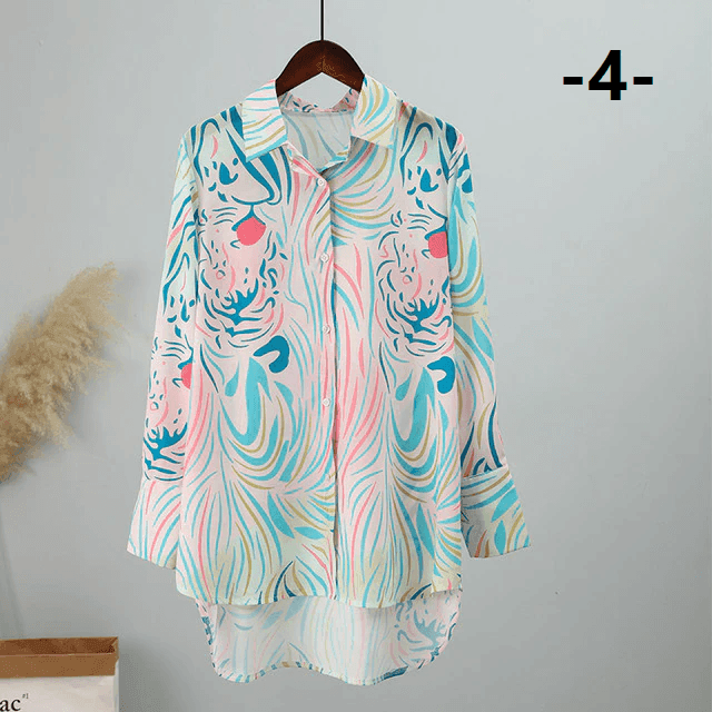 חולצת סטאן מרהיבה ממילאנו בהדפסים צבעוניים ואופנתיים ללוק בסטייל - לה איסלה