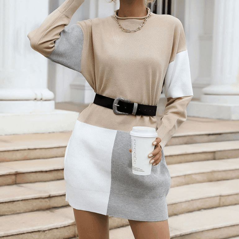 שמלת סריג עדינה בגימור צבעים עדין ואופנתי ללוק נשי מושך וייחודי - לה איסלה