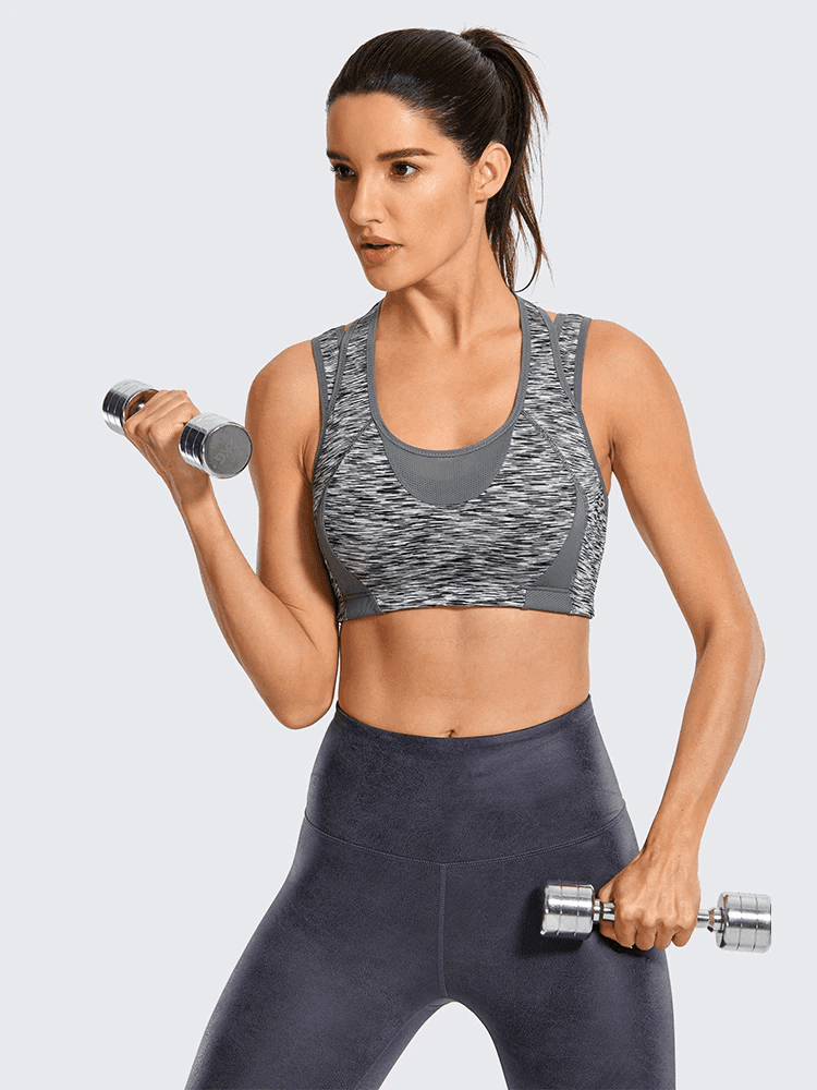 חזיית ספורט מבד נושם בגיזרה עוטפת לחזה שמוחזק היטב בעת הפעילות הספורטיבית - לה איסלה