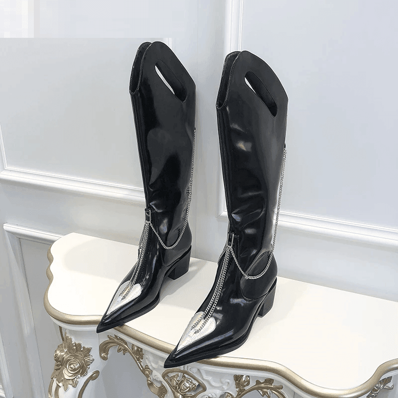 מגף בוקרים מושלם מאיטליה בגימור מטאלי בצורת לב ובתוספת גולדפילד מהפנט - לה איסלה