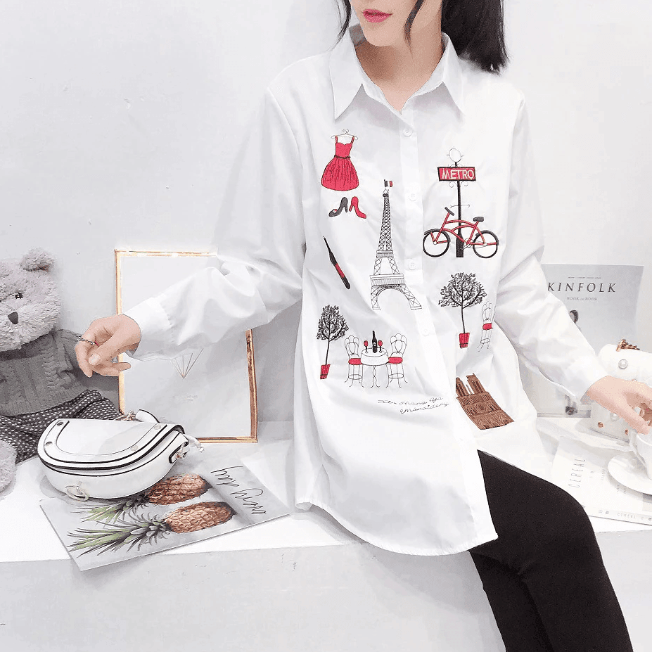 טוניקה מכופתרת בגיזרה נשית ארוכה בשילוב אלמנט צרפתי של מעצב להופעה מושכת - לה איסלה