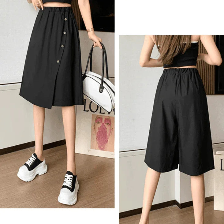 חצאית מכנס מושלמת של מעצב ספרדי בגיזרת פטנט לגוף ארוך וחתיכי להופעה מרהיבה - לה איסלה