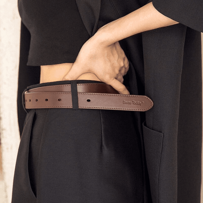 חגורת עור מקורית מאיטליה בשילוב זהב אותנטי ואופנתי להופעה טרנדית משודרגת - לה איסלה