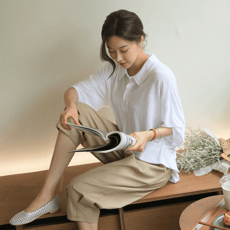 מכנס פשתן בגיזרת לוס מהממת ללוק יום יומי פרקטי ולהופעה אופנתית מדוייקת - לה איסלה