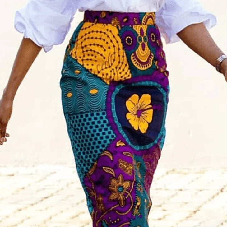 חצאית נשית חתיכית בצבעוניות קייצית מושלמת להופעה נשית מרהיבה וללוק מ-ע-ל-ף - לה איסלה