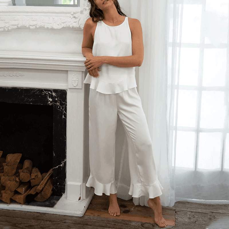 סט קייצי מסטאן של גופייה נשית אוברסייז ומכנס לוס נושם להופעה נשית מקסימה - לה איסלה