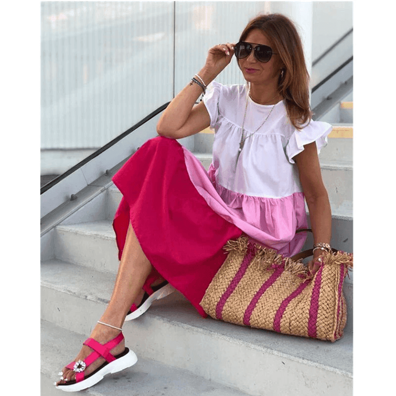 שמלת פליסה קצרה בגיזרת שכבות מושלמת להופעה נשית ייחודית וללוק קייצי נכון - לה איסלה