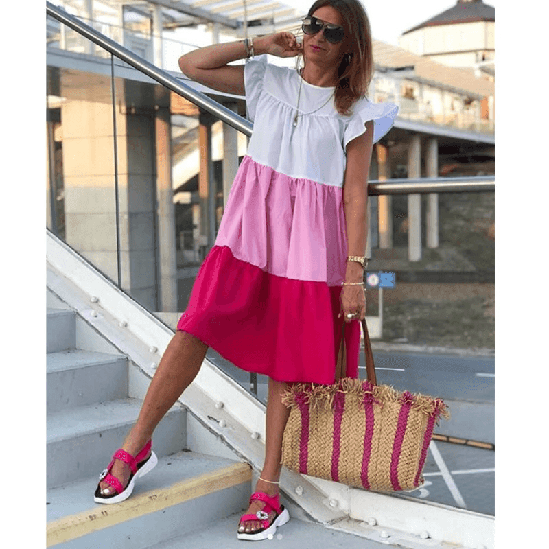 שמלת פליסה קצרה בגיזרת שכבות מושלמת להופעה נשית ייחודית וללוק קייצי נכון - לה איסלה